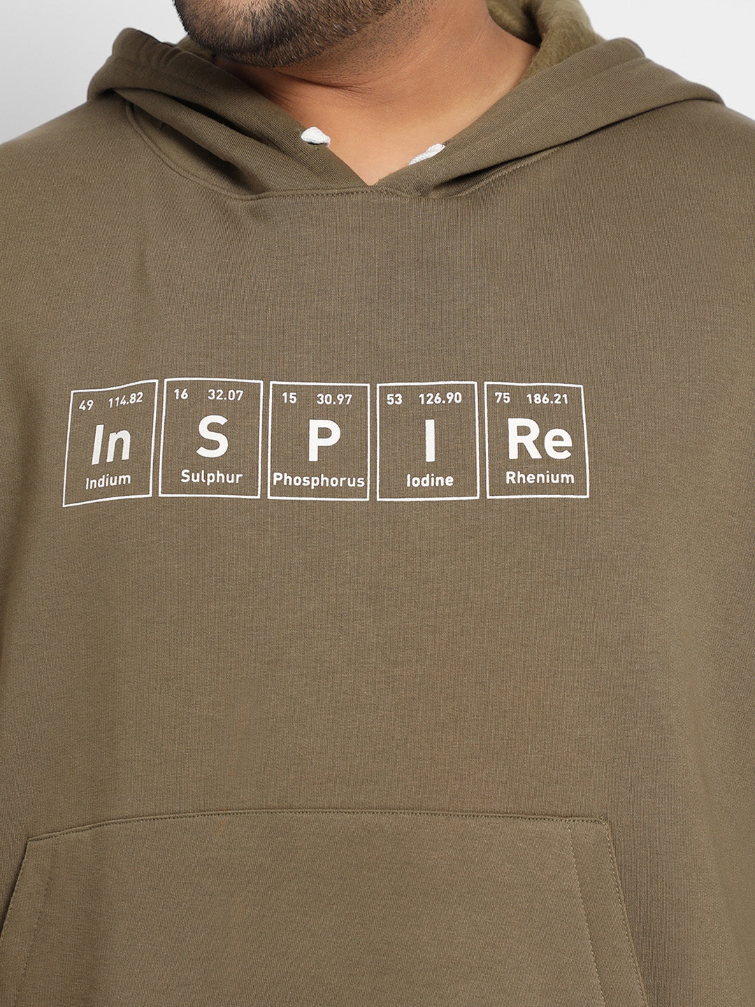 Olive Green Inspire Hoodie With Kangaroo Pocket