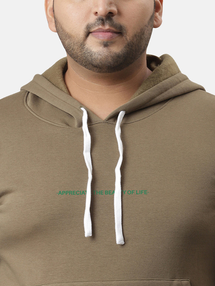Olive Green Smell The Flower Hoodie
