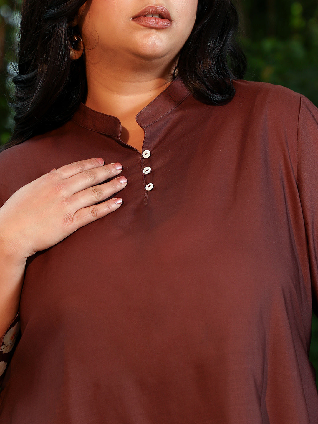 Flared Roses-Imprint Kurta Set