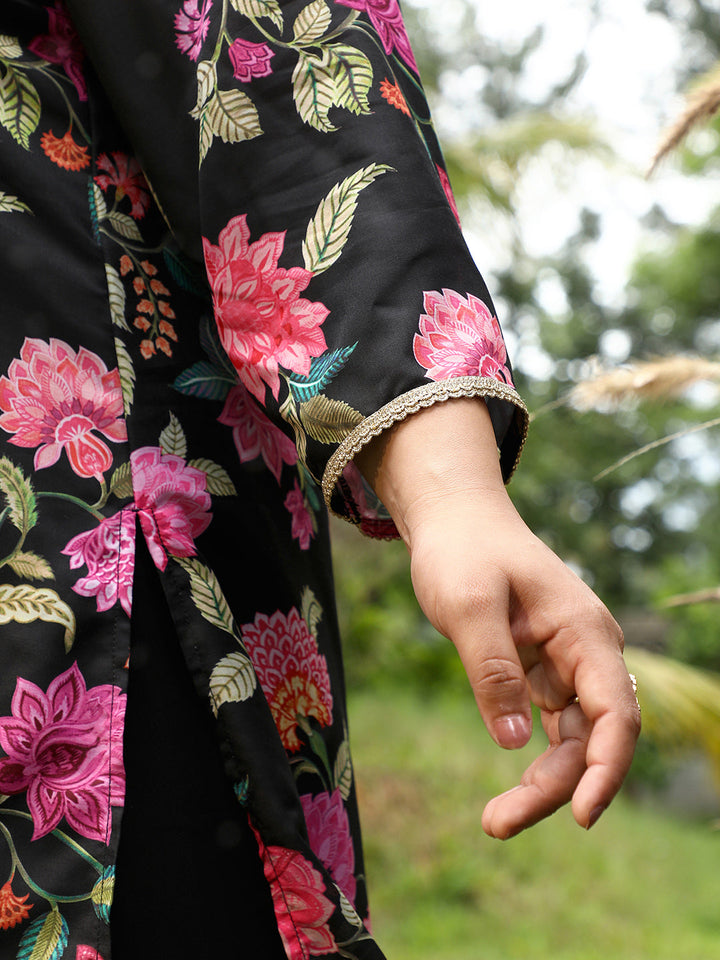 Botanical Cluster Kurti With Sharara & Dupatta