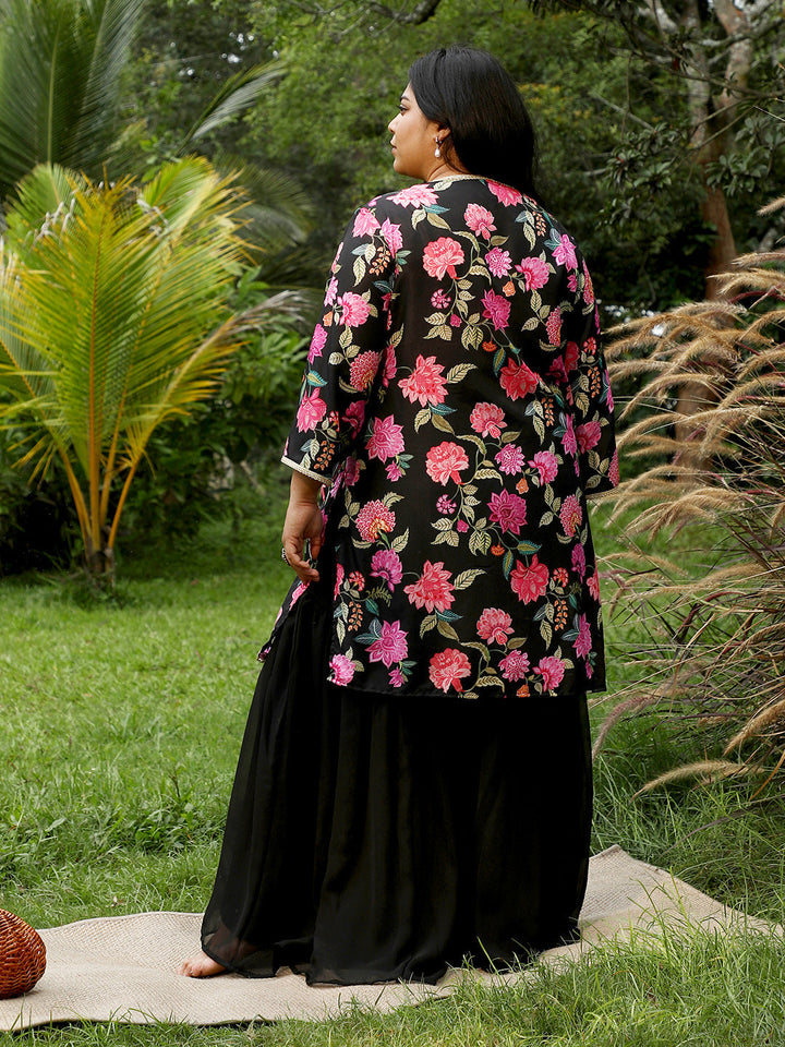 Botanical Cluster Kurti With Sharara & Dupatta