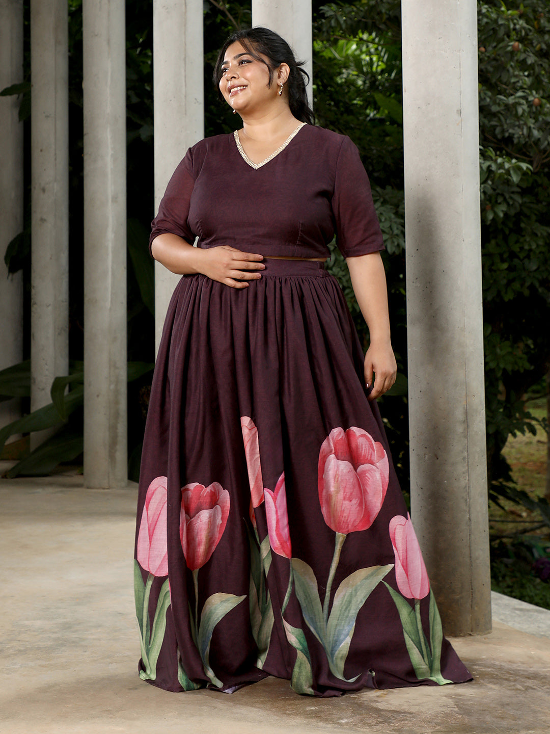 Foliage-Roses Imprint Co-Ord Set