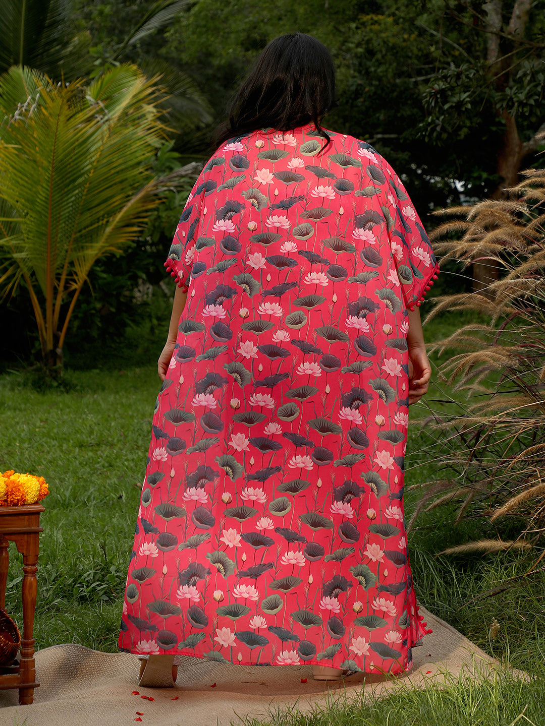 Flora-Imprint Draped Co-Ord Set