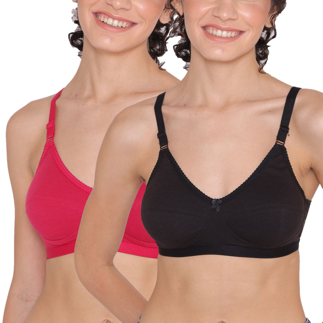 Women's Non Padded Non-Wired Regular Bra-RIO Combo of 2
