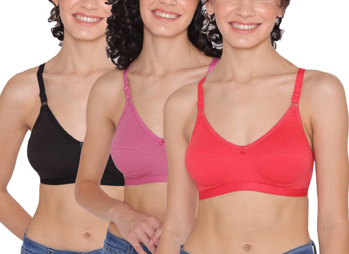 Women's Non Padded Non-Wired Regular Bra-RIO Combo of 3