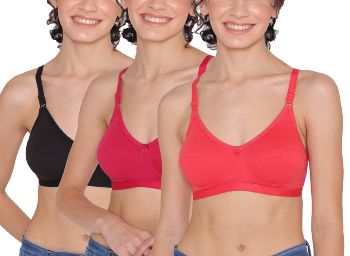 Women's Non Padded Non-Wired Regular Bra-RIO Combo of 3