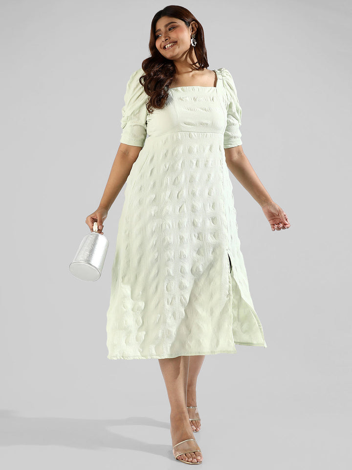 Solid Side Cut Design Stylish Casual Dress