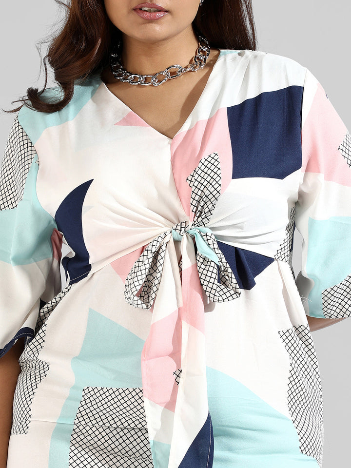 Graphic Design Drawstring Stylish Casual Dresses