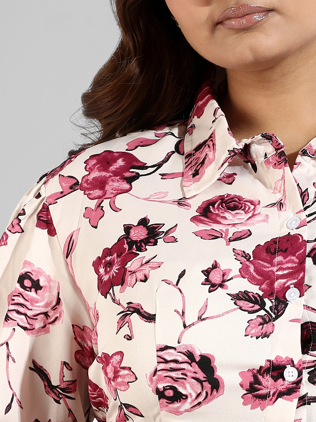 Floral Design, Button Stylish Casual Dresses