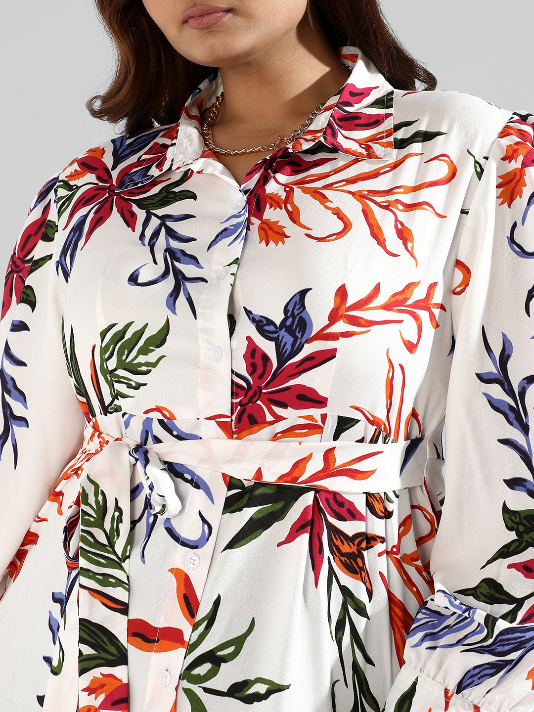 Floral Design, Button Stylish Casual Dresses