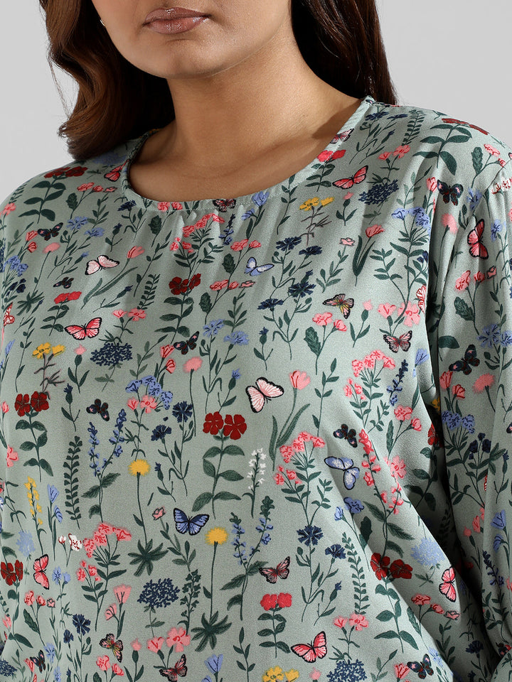 Floral Design Casual Top