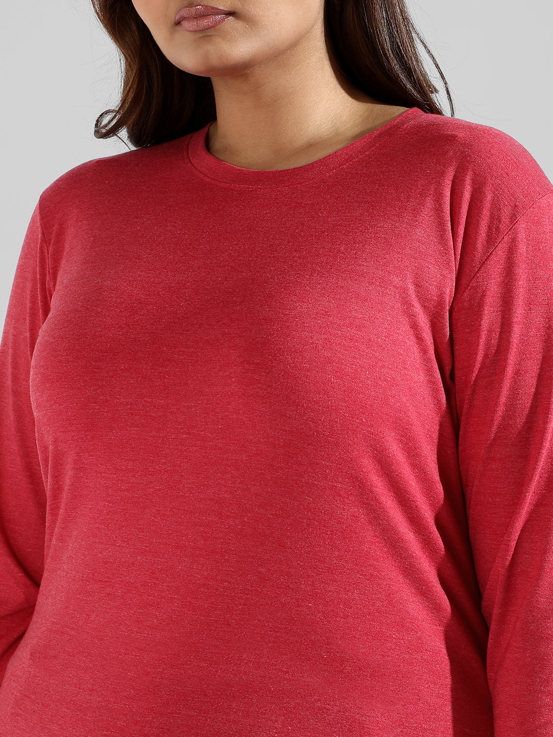 Solid Stylish Quarter Sleeve Round Neck Top