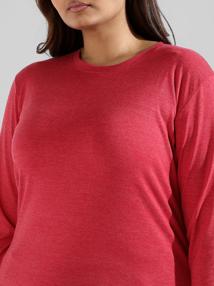 Instafab Plus Women Solid Stylish Quarter Sleeve Round neck Top