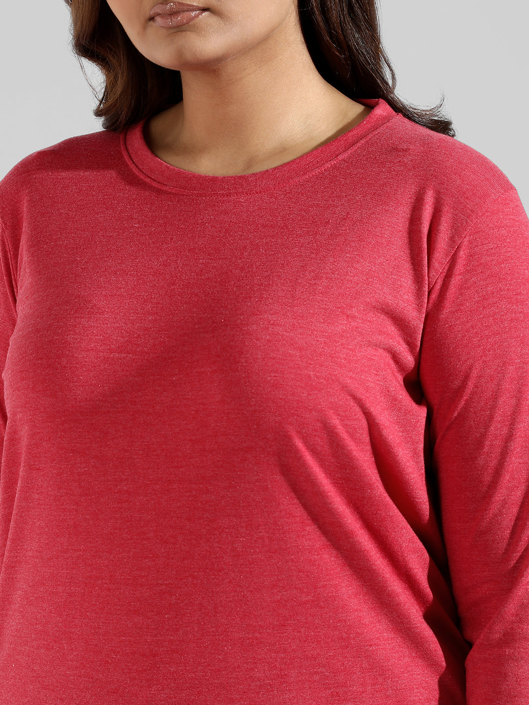 Solid Stylish Quarter Sleeve Round Neck Top
