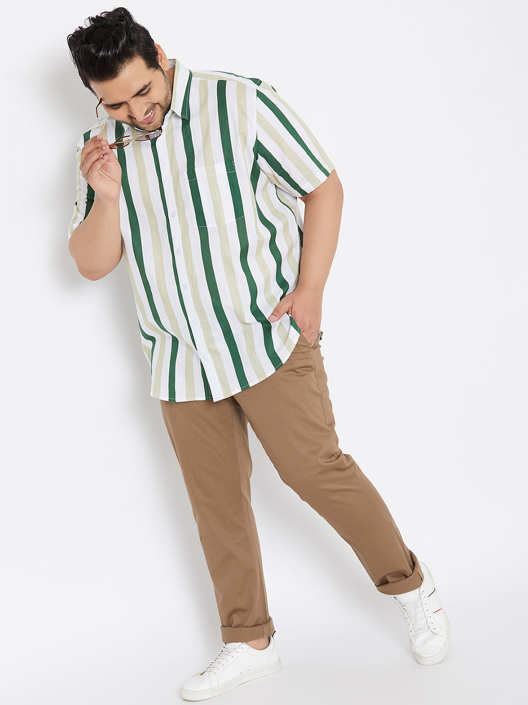 Striped Half Sleeve Casual Shirt