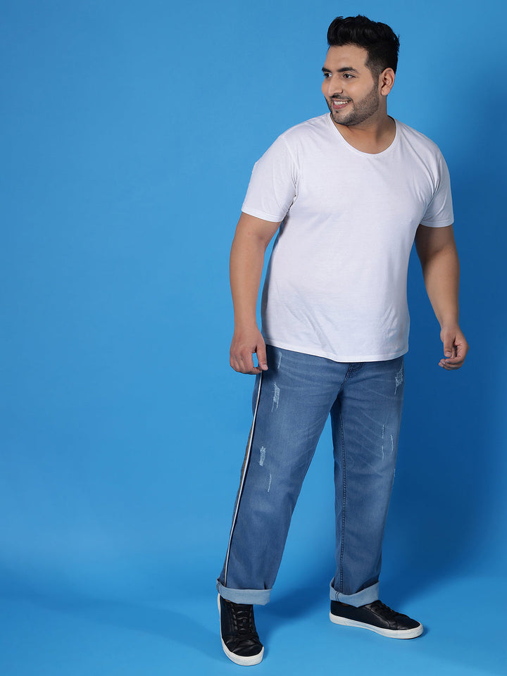 Side Striped Casual Denim Jeans