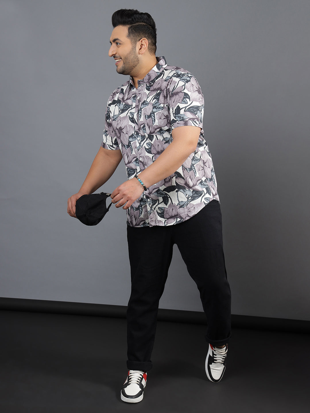 Floral Design Half Sleeve Shirt