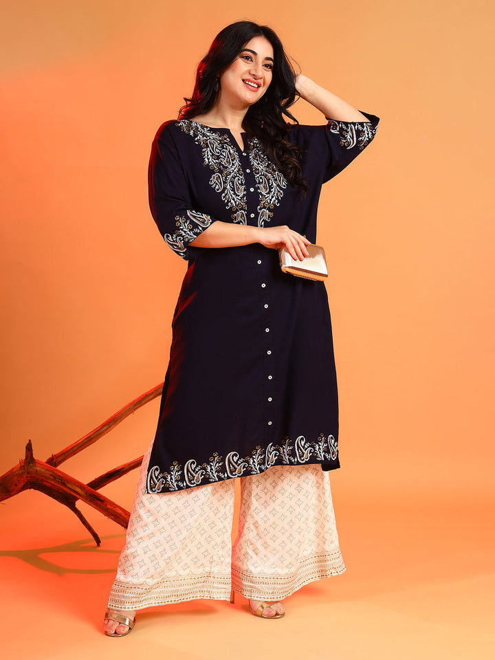 Paisley Print Straight Kurta Set