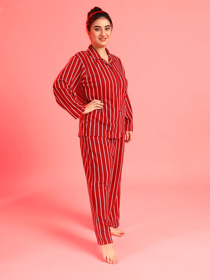 Striped Design Night Suit