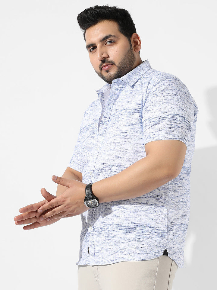 White Textured Casual Shirt