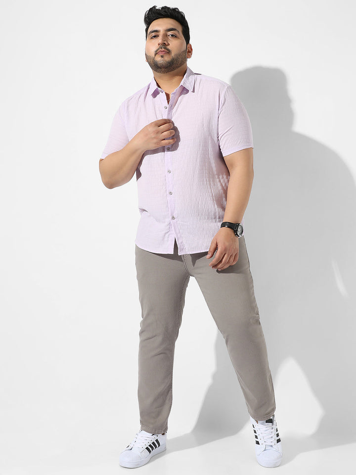 Lavender Textured Casual Shirt