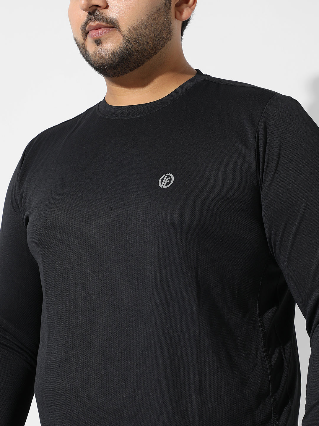 Solid Black Activewear T-Shirt