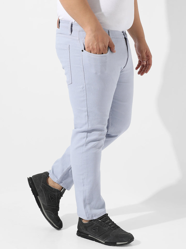 Classic Light Grey Light-Washed Denim Jeans