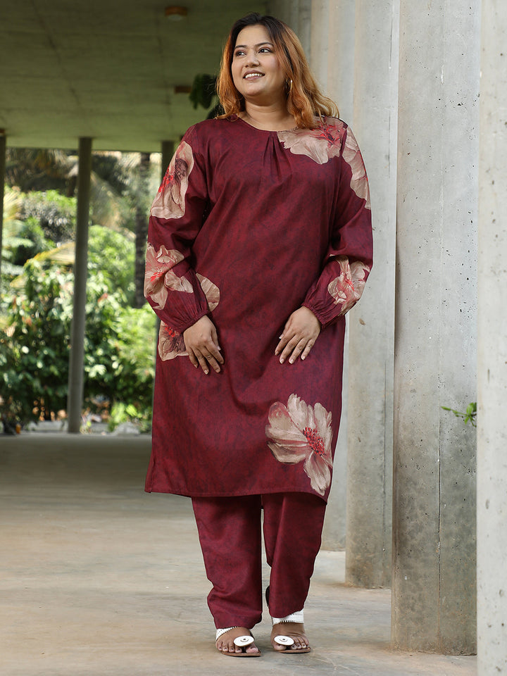 Poppy Flora Kurti With Trousers