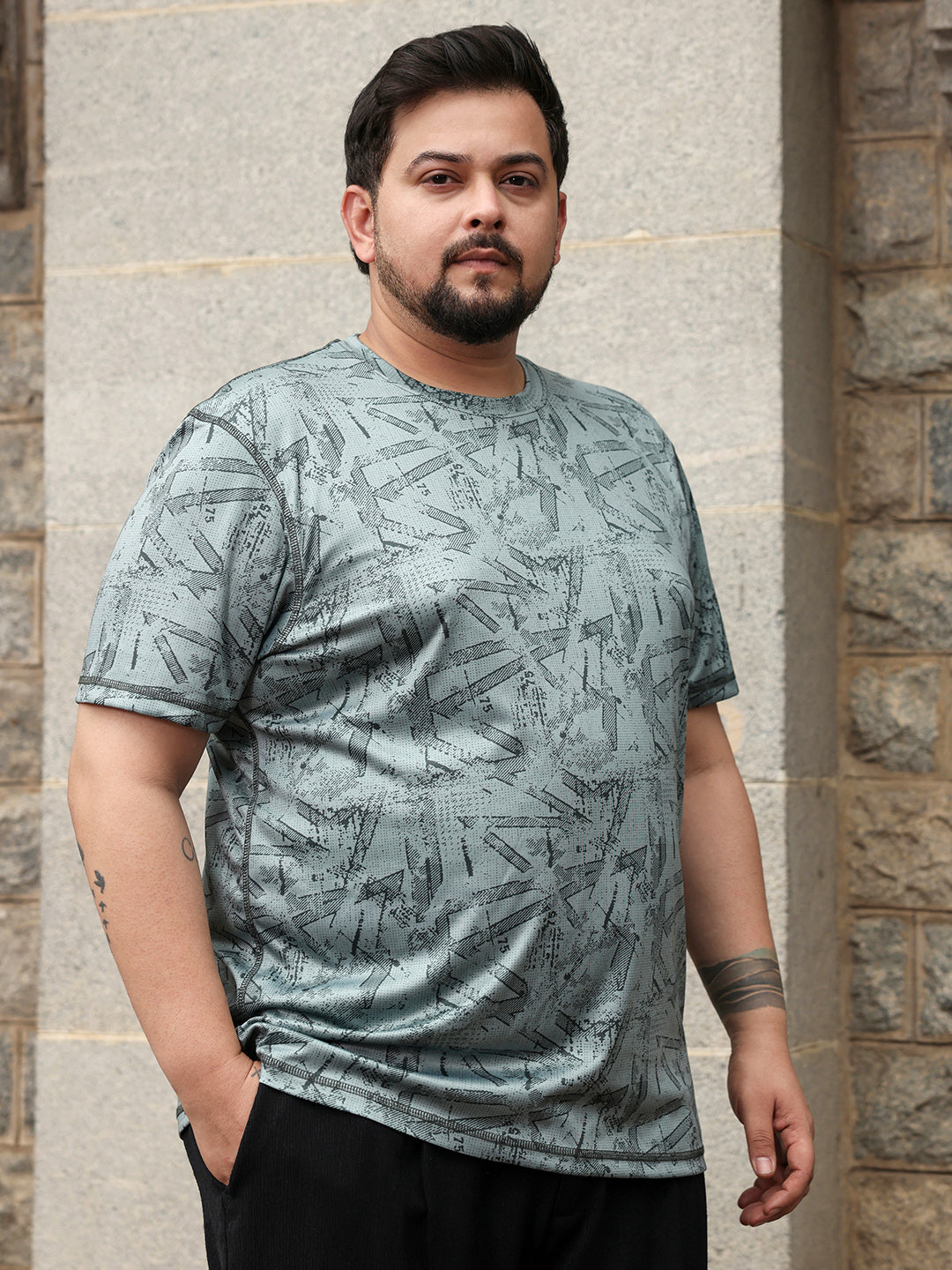 Abstract-Streak Activewear T-Shirt