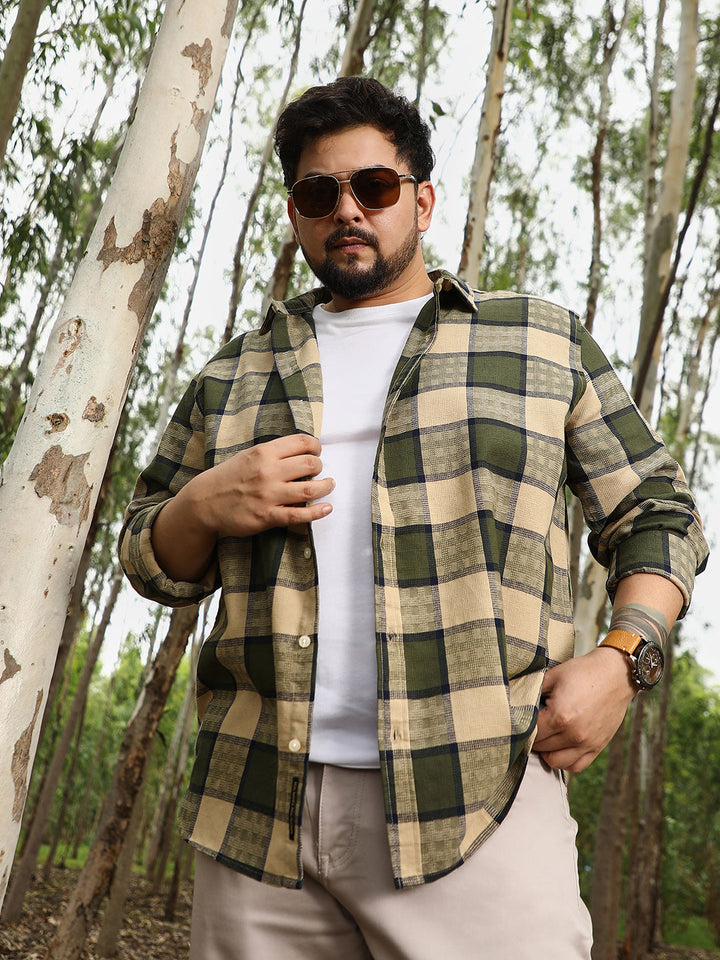 Grid-Buffalo Check Jacquard Shirt