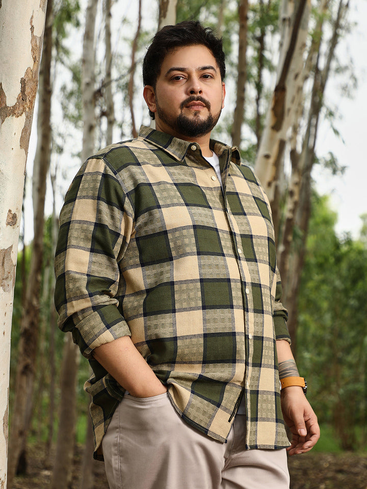 Grid-Buffalo Check Jacquard Shirt