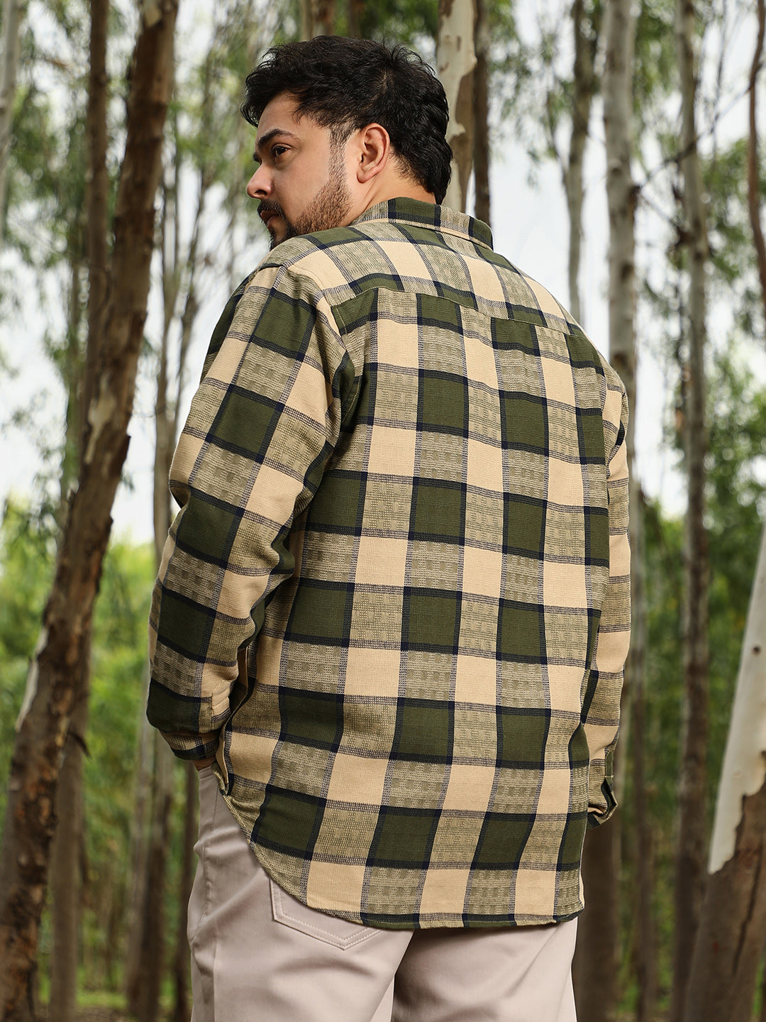 Grid-Buffalo Check Jacquard Shirt
