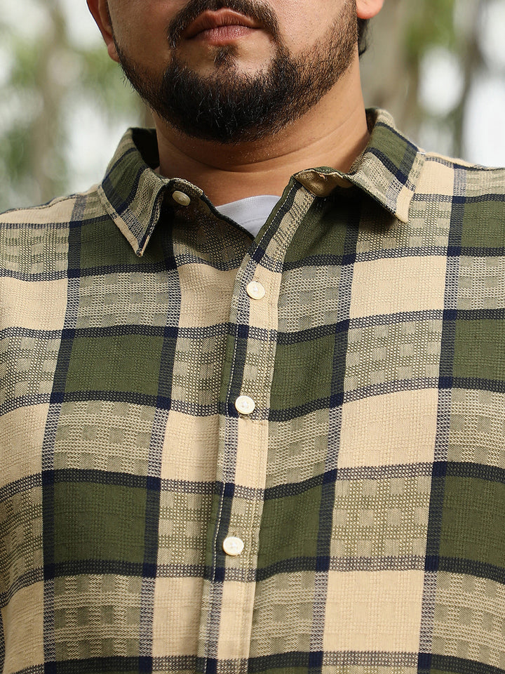 Grid-Buffalo Check Jacquard Shirt