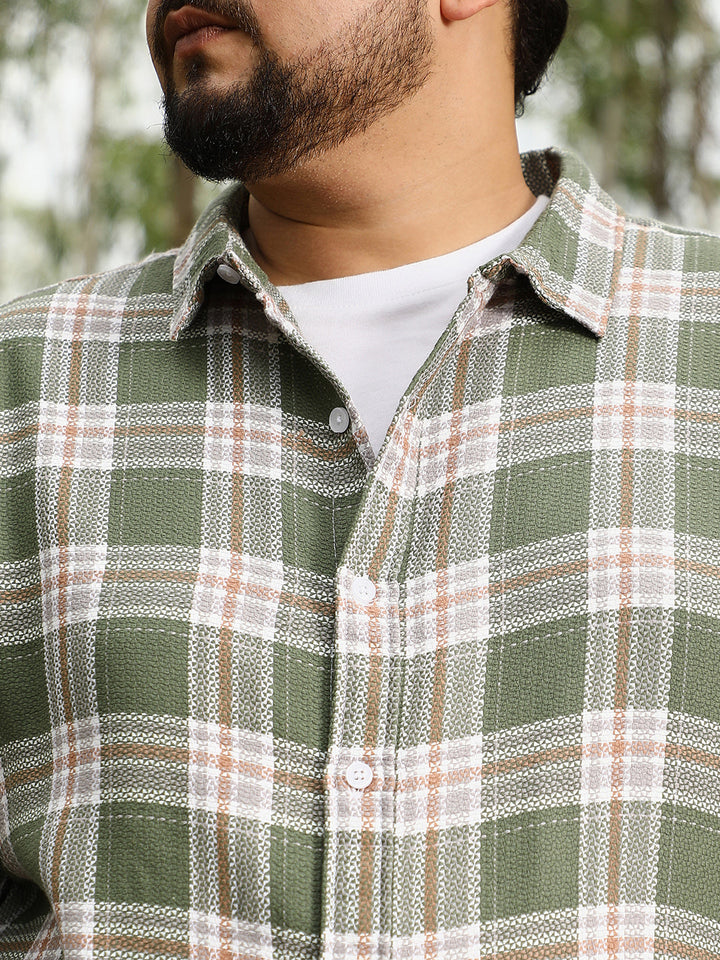 Sonic-Plaid Check Jacquard Shirt