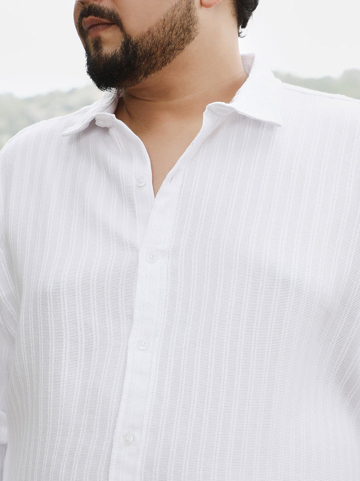 Rope-Stripe Jacquard Shirt