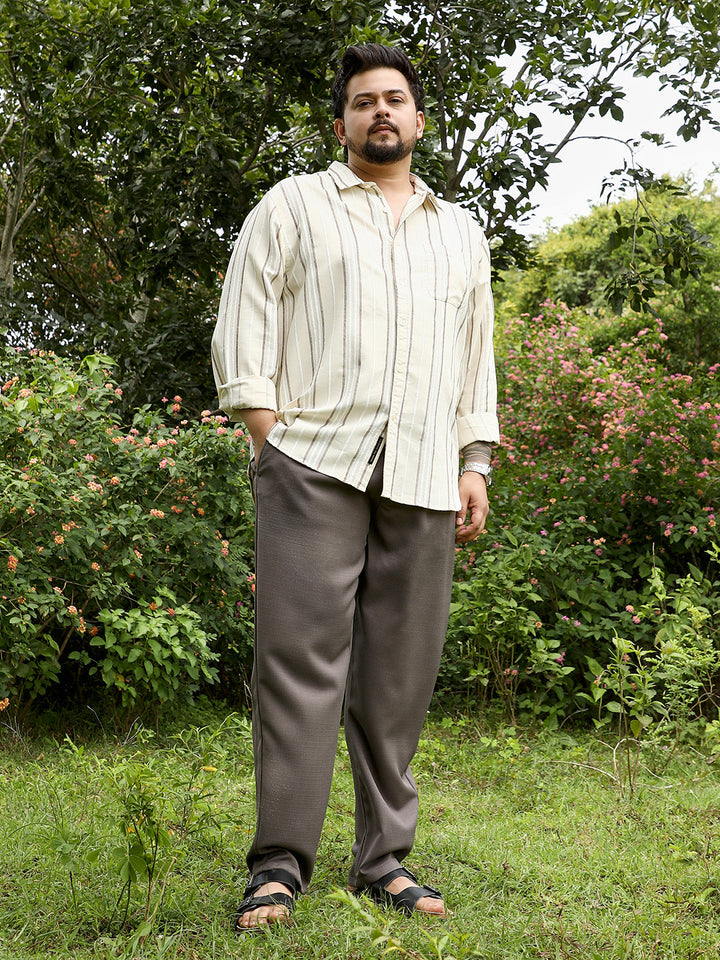 Shadow-Stripe Jacquard Shirt