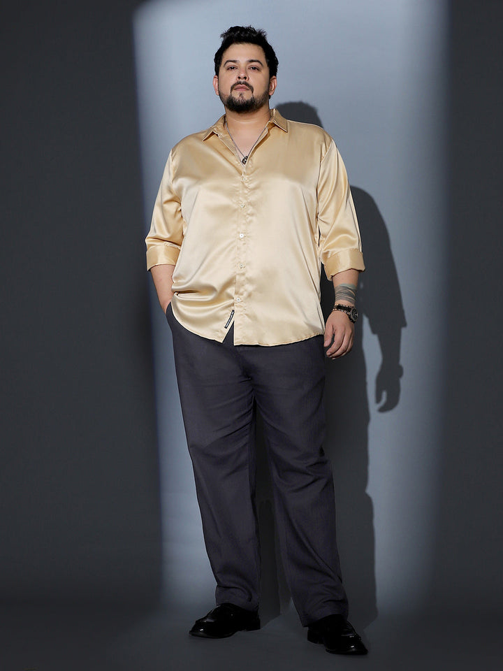 Solid-Satin Regular Shirt