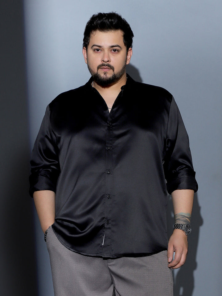 Solid-Satin Regular Shirt