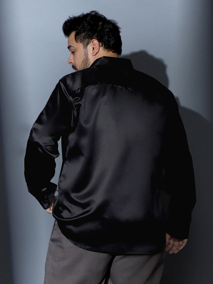 Solid-Satin Regular Shirt