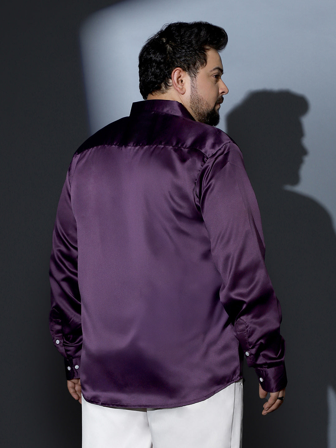 Solid-Satin Regular Shirt