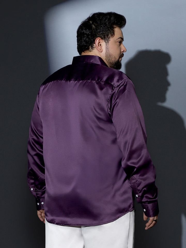 Solid-Satin Regular Shirt