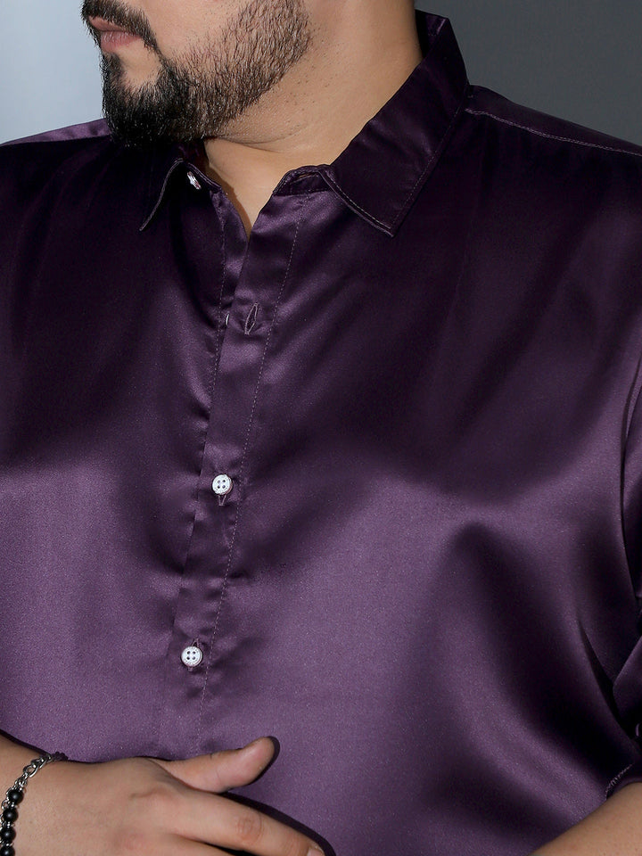 Solid-Satin Regular Shirt