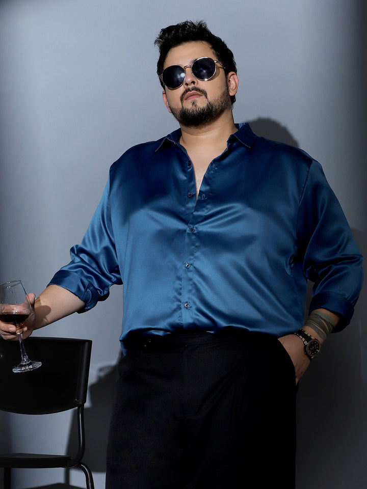 Solid-Satin Regular Shirt