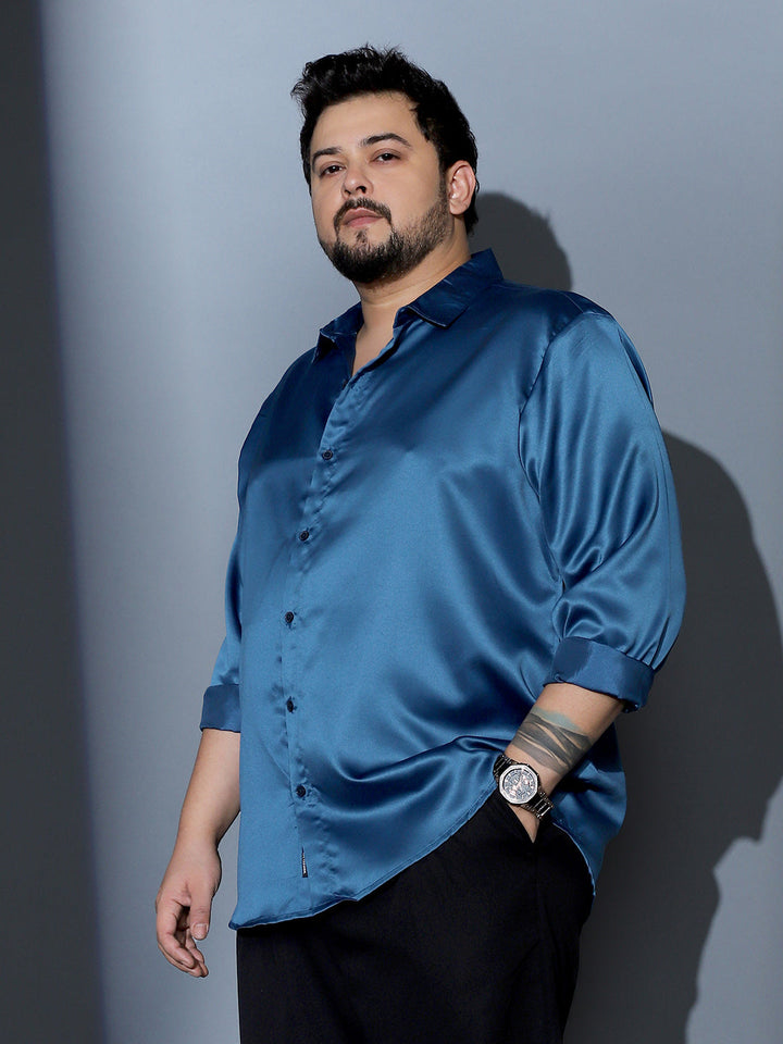 Solid-Satin Regular Shirt