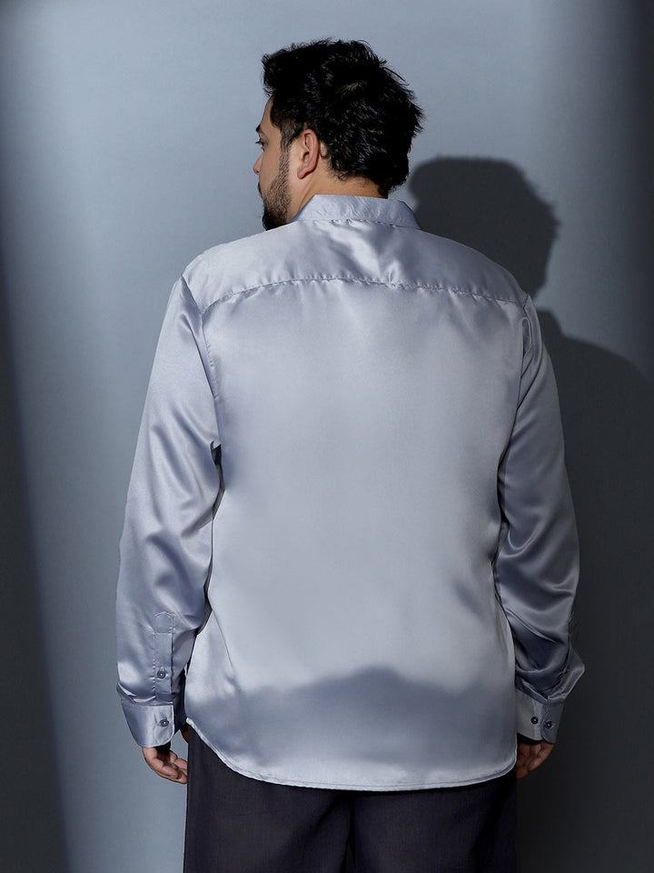 Solid-Satin Regular Shirt