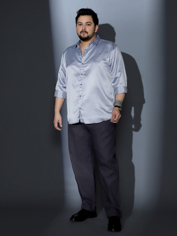 Solid-Satin Regular Shirt