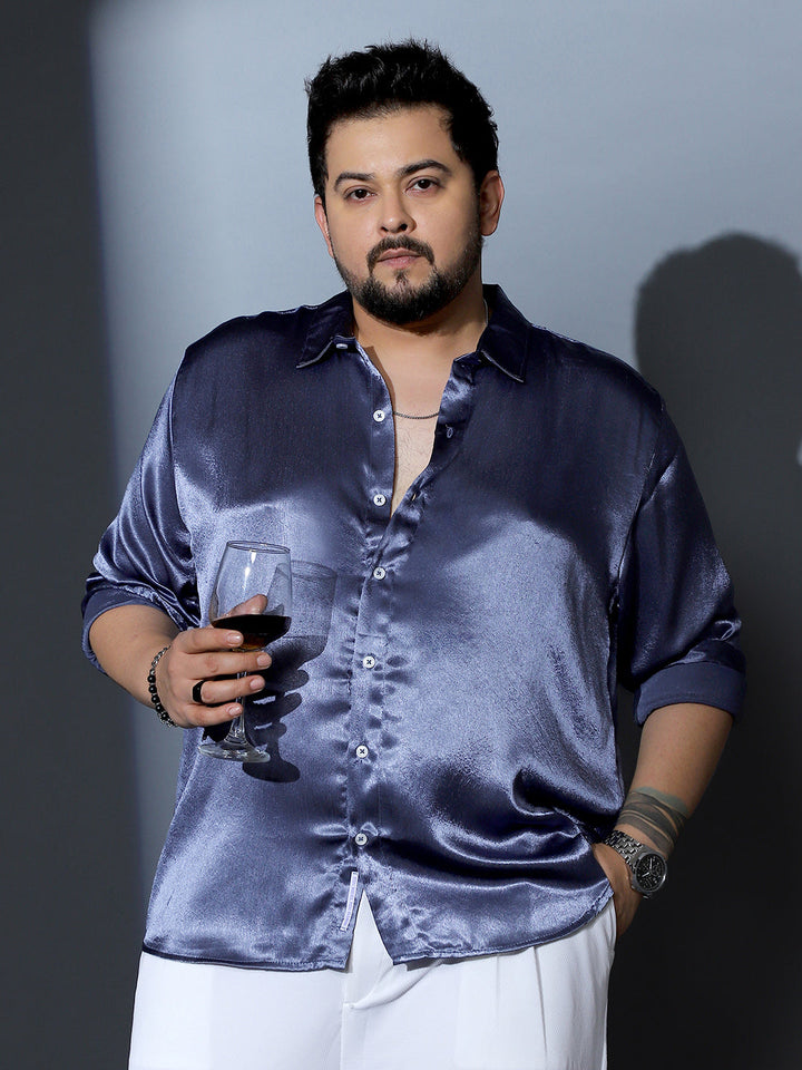 Solid-Satin Regular Shirt