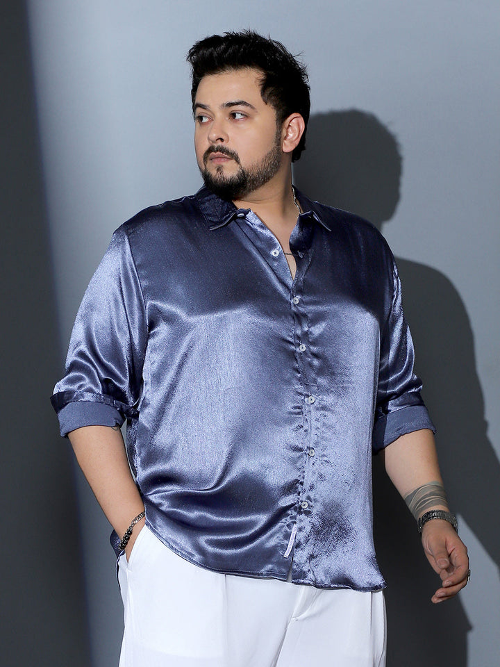 Solid-Satin Regular Shirt