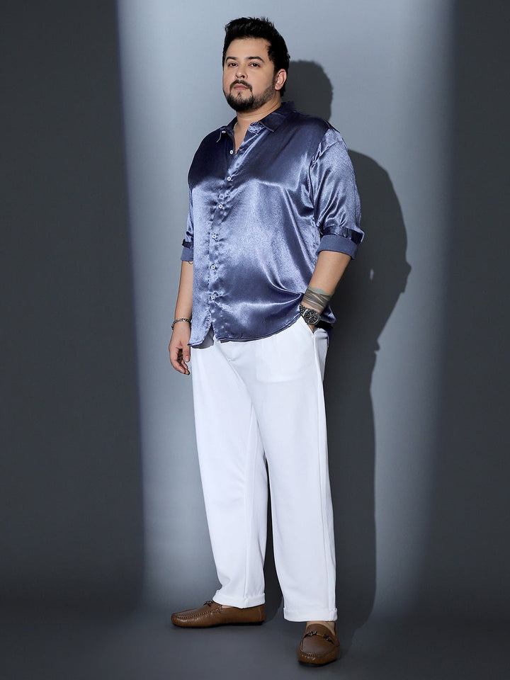 Solid-Satin Regular Shirt