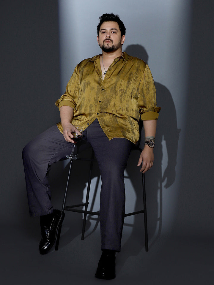 Gleaming-Grazed Satin Shirt